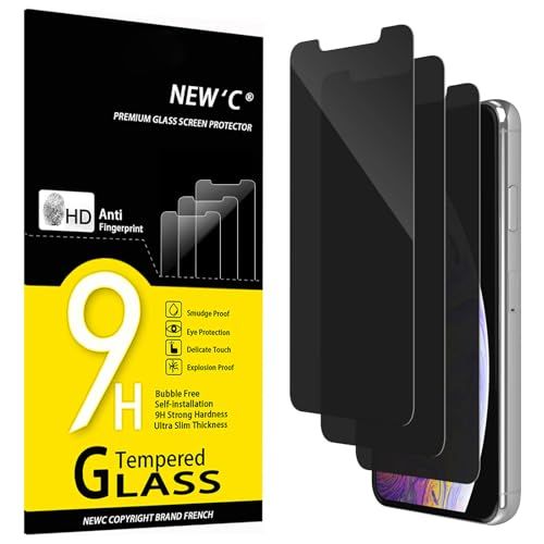 NEW'C 3 Stuks, Privacy Screen Protector voor iPhone 11 Pro Max, iPhone XS Max (6,5 inch), verbeterde 28-graden smalle privacyhoek, ultraduurzame 9H-hardheid, bubbelvrij