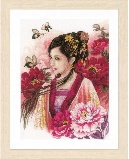 Lanarte borduurpakket PN0170199 asian lady in pink