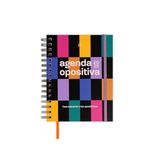 UO Jaarkalender positief, dagoverzicht: januari 2025 - december 2025, hardcover, 127 stickers, elastiek, registertape