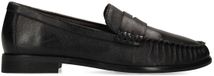 Manfield - Dames - Zwarte leren loafers - Maat 40