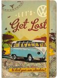 Nostalgic Art Merchandising Notitieboek Volkswagen Get Lost A5 Logboek Hardcover Gestippeld Elastiek Multi Colour