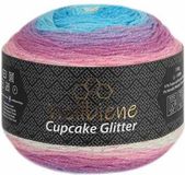Wollbiene Cupcake Glitter - Verloopgaren - 150 gram - 540 meter - Breigaren - Haakgaren - Glitter - 3000