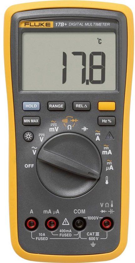 Fluke 17B+/EUR Multimeter Digitaal CAT III 600 V