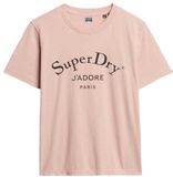 Superdry Brand Mark T-shirt met relaxte pasvorm voor dames in vintage blush