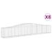vidaXL Gabionen met boogvorm, 8 stuks, 400x50x60/80 cm, verzinkt staal
