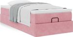Maison Exclusive lit plateforme avec matelas, rose, 80x200 cm, velours