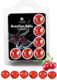 Secret Play Brazilian Balls Cherry - Massage Olie - Set van 6 Balletjes - Kers Smaak