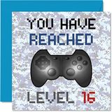 Verjaardagskaart 16e Gamer Verjaardagskaart - Je hebt Bereikt Niveau 16
