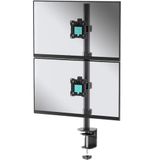 ONKRON Dubbele monitor bureausteun voor twee schermen van 13-34 inch tot 8 kg elk, gestapelde monitorhouder hoog 75x75/100x100 VESA dubbele monitorstandaard verticale stapel - dubbele monitorhouder