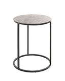 HAKU Bijzettafel rond zwart zilver metaal ronde salontafel klein - Maat: H 52 cm x Ø 41 cm, Stijl: Modern