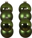 Decoris Boules de Noël - 16 pièces - Vert - 10 cm Diamètre - Verre