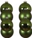 Decoris Kerstballen - 16 stuks - Groen - 10 cm Diameter - Glas