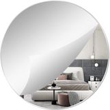 Merkloos / Sans marque Wan GmbH Ronde Wandspiegel 40 cm - Zelfklevende Frameloze Glazen Spiegel voor Badkamer, Slaapkamer en Woonkamer
