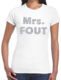 Bellatio Decorations Mrs. Fout T-shirt Dames Wit Katoen XXL
