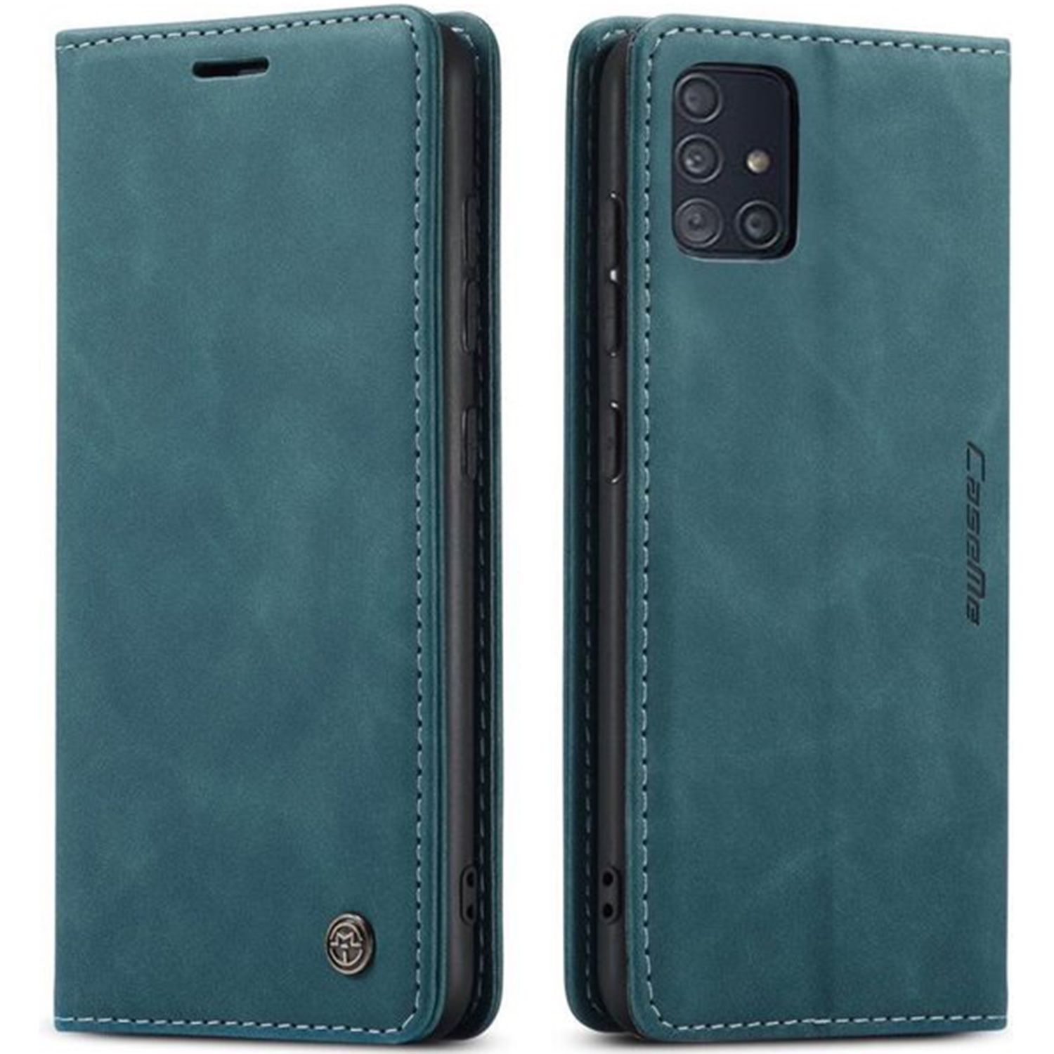CaseMe Samsung Galaxy A51 - Blauw - Kunstleer - 2021