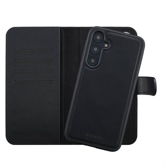 Selencia Hoesje - Geschikt voor Samsung Galaxy A55 (5G) - Olyn Uitneembare Bookcase met Magnetische Ring - Zwart