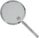 Fantasia Handspiegel met handvat - tweezijdig, normale en 10x vergroting, Ø 16 cm, lengte: 18,5 cm, zilver - chroom
