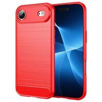 Apple iPhone Air Coque Housse Étui Silicone Gel Carbone + Film Écran - Rouge