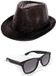 Boland set de déguisement - Chapeau pailleté/lunettes de fête noir Adultes