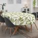 ANRO Tafelkleed Beige damast Groen Ovaal 240x140cm Met sierband Afwasbaar Waterafstotend