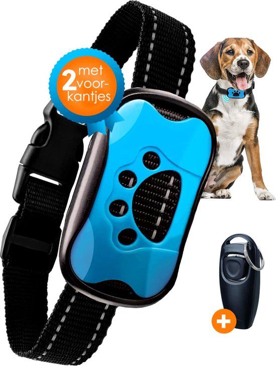 Pets Friends PetFriends Anti Blafband zonder schok - Incl. Hondenclicker en Fluit - USB Oplaadbaar - Anti Blaf apparaat - Opvoedingshalsband - Voor Grote en Kleine honden