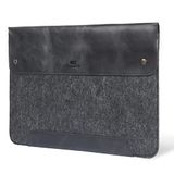 MegaGear MacBook tas gemaakt van echt leer en fleece 13,3 inch, zwart, MG1908, één maat