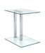 HAKU Bijzettafel chroom metaal salontafel veiligheidsglas 8 mm - Maat: B 45 x H 50 x D 35 cm, Stijl: Modern