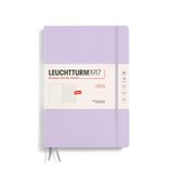 LEUCHTTURM1917 370639 weekkalender & notitieboek 2025, Composition B5 hardcover - 12-maanden-planner, gelinieerd - paars, Engels