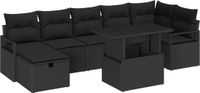 vidaXL Tuinbank Set Zwart Polyrattan