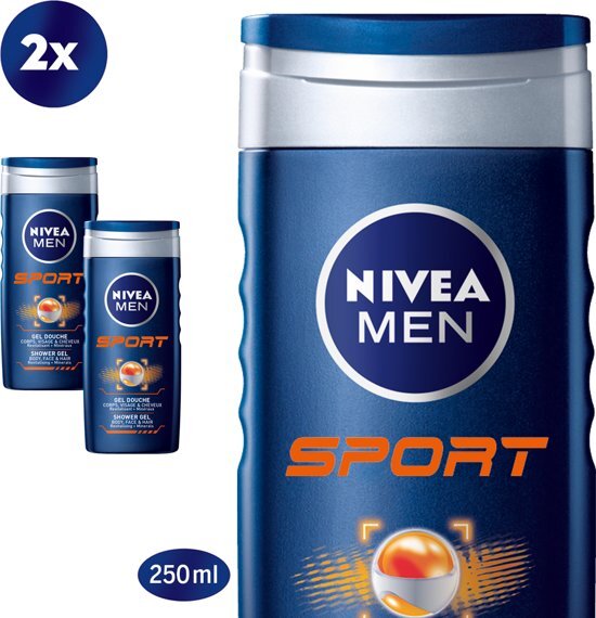 Nivea MEN Sport - 2 x 250 ml - Voordeelverpakking - Douchegel