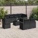 Maison Exclusive - Ensemble de meubles de jardin 9 pièces avec canapé et coussins, noir, en polyrotin