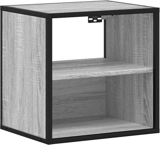 vidaXL Nachtkastje - Wandgemonteerd - 40x31x39,5cm - Grijs sonoma