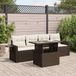 Prolenta Maison Exclusive - Tuinset voor de tuin, bestaande uit 5 delen met kussens, bruin, gemaakt van polyrotan