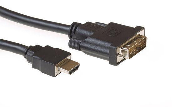 ACT DVI HDMI Kabel | 1x HDMI A Male | 1x DVI-D Single Link Male 18+1 | 2 meter | AC7520