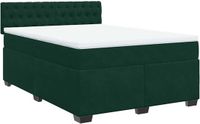 vidaXL Boxspringbed met matras, donkergroen, 160x200 cm, fluweel