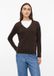 s.Oliver Pull en maille Col en V Manches longues Coton brun foncé