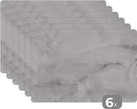 KitchenYeah Placemat Set - Marble Look - 6 Pieces - 45x30 cm - Anti-Slip
