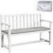 WONDERMAKE® Banc de jardin en bois résistant aux intempéries avec housse, banc en bois moderne 2 places, banc de jardin en bois massif, bois naturel, blanc/gris