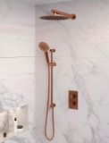 Brauer Inbouw Regendouche Set Copper Edition Wanduitloop Ronde Hoofddouche 30 cm Met Glijstang en Handdouche 3 Standen Koper