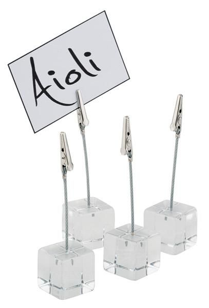 APS 00074 Etikethouder - transparant - acryl - 12 cm