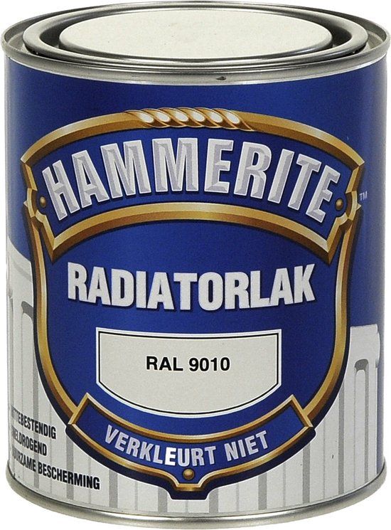 Hammerite Hoogglans Radiatorlak - RAL 9010 - 750 ml