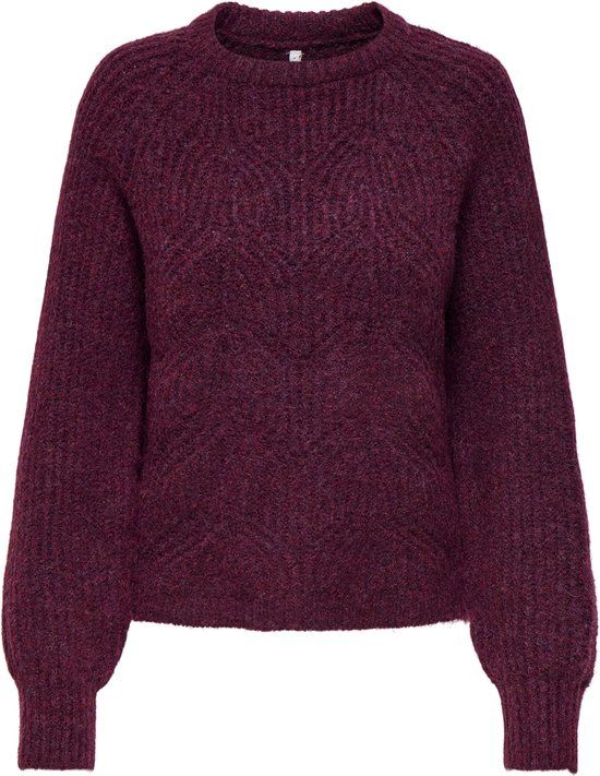 Only Onlgila Life LS Structure O-neck Bf 15358569 Winetasting/melange Women's Size - XL