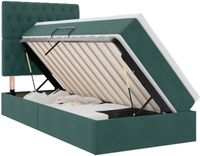 vidaXL - LED - opbergbed - met - matras - Donkergroen - 90 - x - 200 - cm - Fluweel