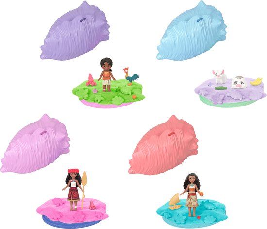 Mattel Disney Vaiana Ocean Shell Reveal met Verrassing kleine pop - Met vormbaar zand en accessoires