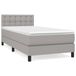 vidaXL Boxspring met matras stof gris 90x200 cm