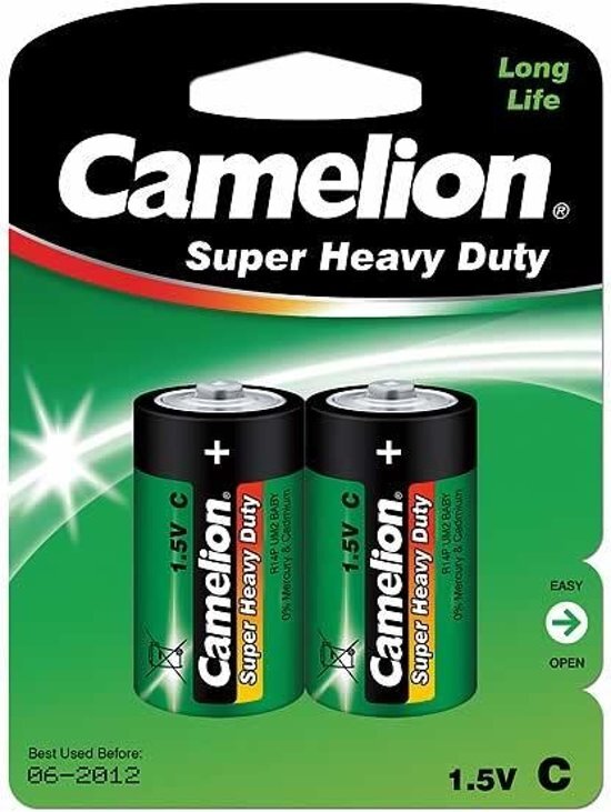 Camelion R14P-BP2G Zink-carbon 1.2V niet-oplaadbare batterij