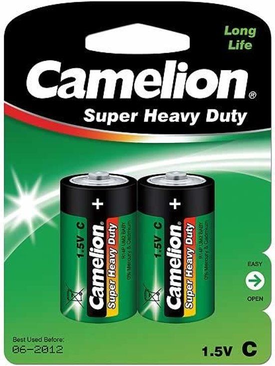 Camelion R14P-BP2G Zink-carbon 1.2V niet-oplaadbare batterij