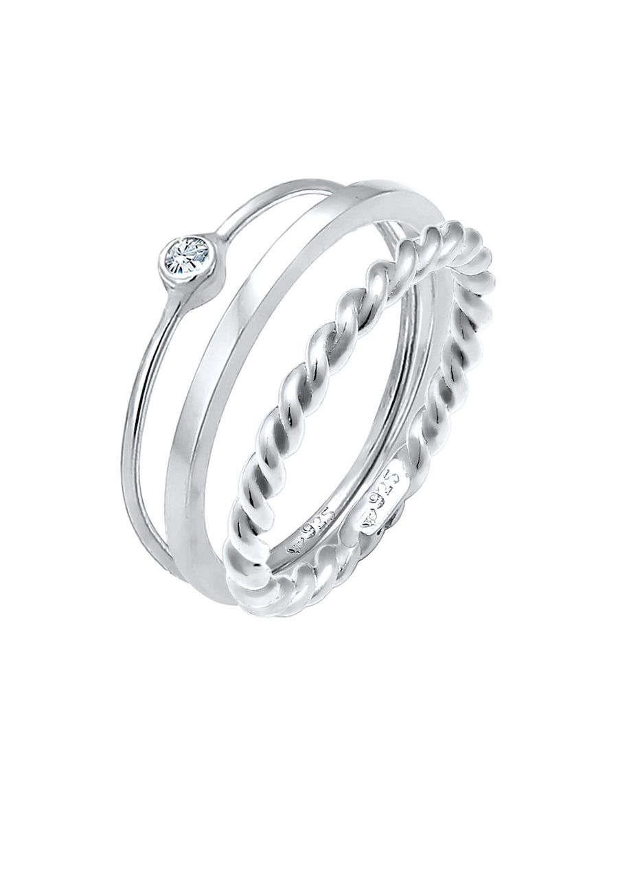 Elli Ring Dames Set - Zilver - Kristal