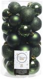 Decoris kerstballen - 90x st - donkergroen - 4-5-6 cm - kunststof - kerstversiering
