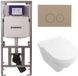 Villeroy & Boch O.novo set de toilette - avec réservoir encastré Geberit - avec cuvette suspendue à chasse d'eau profonde abattant soft close et plaque de commande - avec boutons ronds - blanc